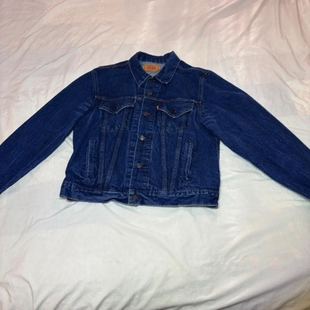 Vintage 1986 Levis 71506-0216‎ Denim Trucker Jacket 46L Made in USA Dark Wash - Picture 2 of 10